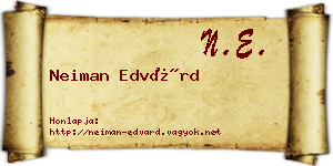 Neiman Edvárd névjegykártya